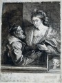 Autorretrato de Tiziano con una mujer joven, pintor de la corte barroca Anthony van Dyck
